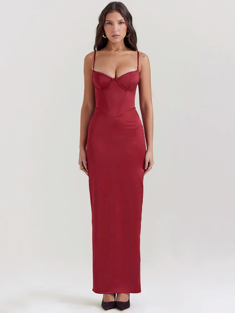 Vestido Longo Modelador Corselet Vivella Bella Cetim - GOLDEN ERA