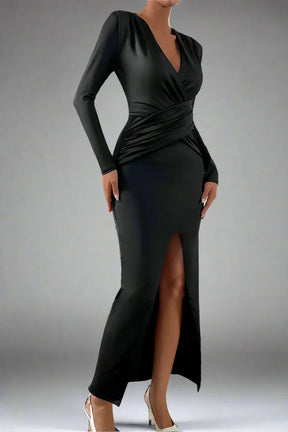Vestido Longo com Fenda Vivella Isolda