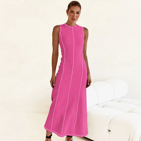 Vestido Midi de Malha Sem Mangas Vivella Eleganza