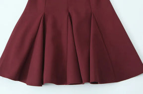 Vestido Curto Godê Barra Plissada Vivella Sienna