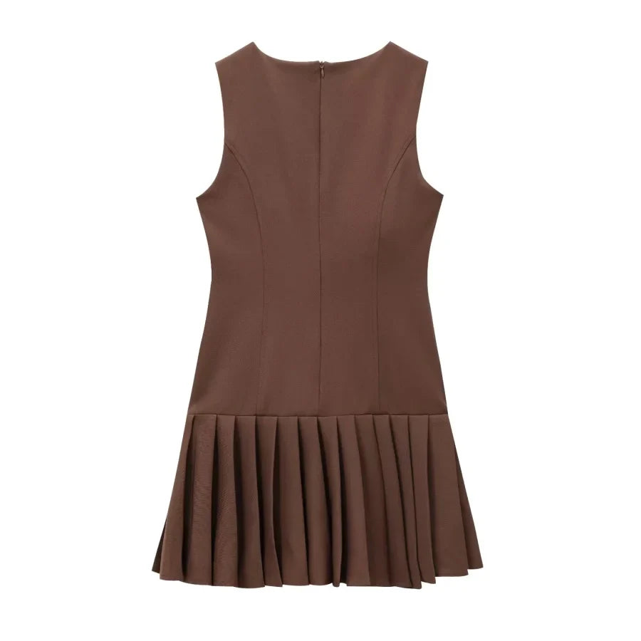 Vestido Curto Barra Plissada Vivella Amara