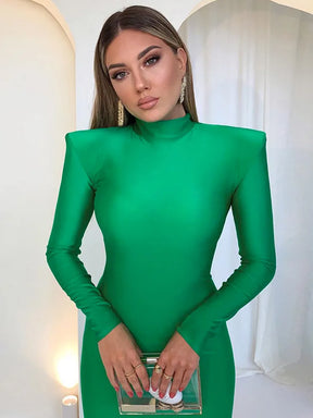 Vestido Midi Manga Longa Tubinho Vivella Rubi