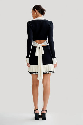Vestido Curto Manga Longa com Botões Vivella Grace