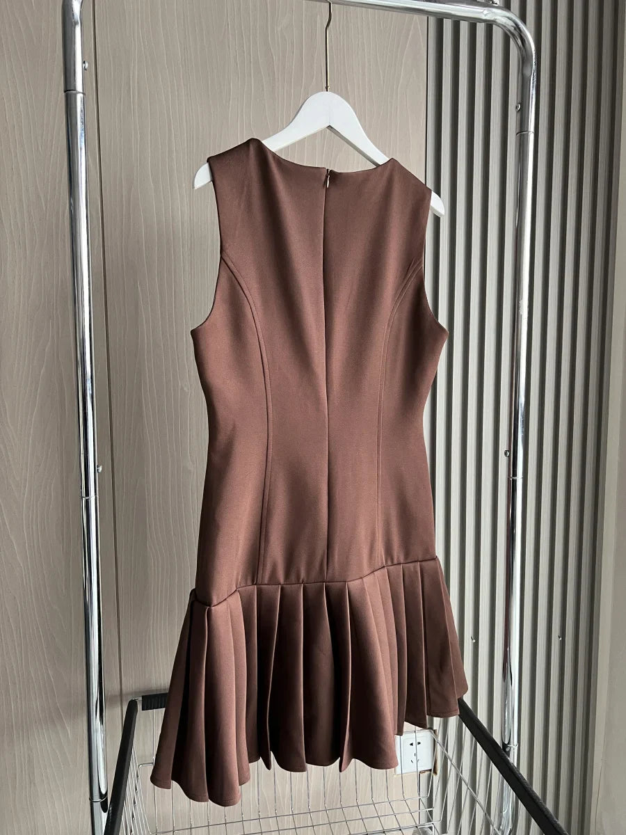 Vestido Curto Barra Plissada Vivella Amara