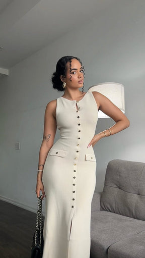Vestido Midi Tricô Modal Alta Elasticidade Vivella Jayne
