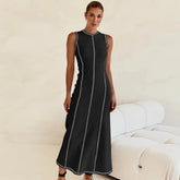 Vestido Midi de Malha Sem Mangas Vivella Eleganza