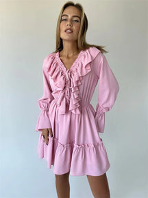 Vertido Curto Manga Longa Boho Chic Vivella Aurélia