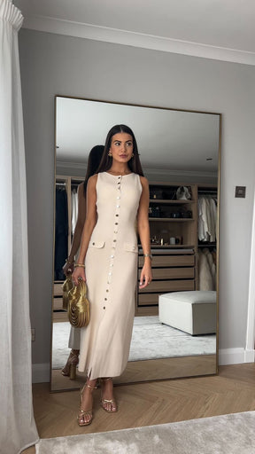 Vestido Midi Tricô Modal Alta Elasticidade Vivella Jayne