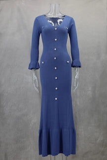 Vestido Manga Longa Flare Tricô Modal Vivella Arilene