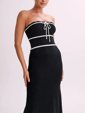Vestido Tricô Midi Sem Alças Vivella Fiorella