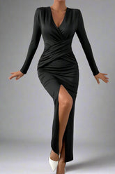 Vestido Longo com Fenda Vivella Isolda