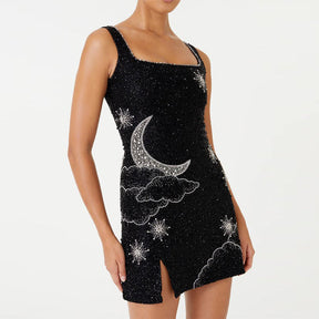 Vestido Curto Paetê Vivella Pérola