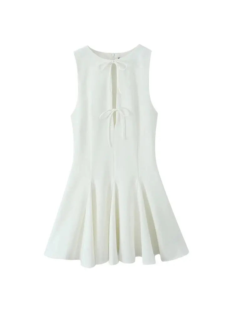 Vestido Curto Godê Barra Plissada Vivella Sienna