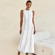 Vestido Midi de Malha Sem Mangas Vivella Eleganza