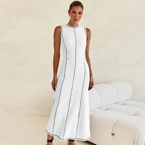 Vestido Midi de Malha Sem Mangas Vivella Eleganza