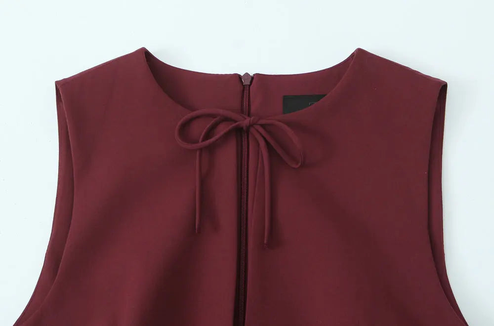 Vestido Curto Godê Barra Plissada Vivella Sienna