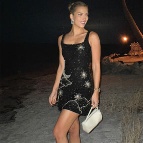 Vestido Curto Paetê Vivella Pérola