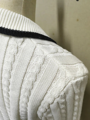 Conjunto Tricô Cropped Manga Comprida e Saia Vivella Antonella