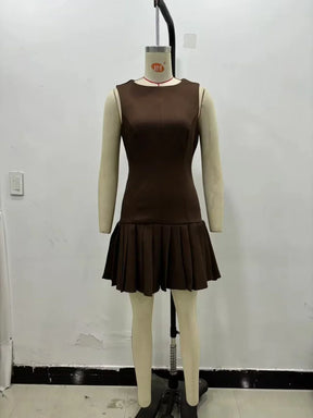 Vestido Curto Barra Plissada Vivella Amara