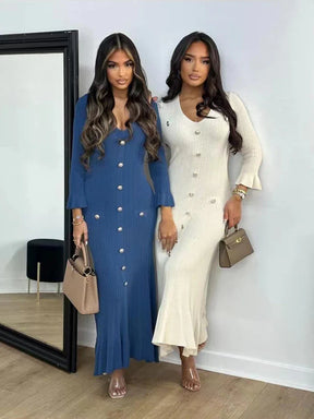 Vestido Manga Longa Flare Tricô Modal Vivella Arilene