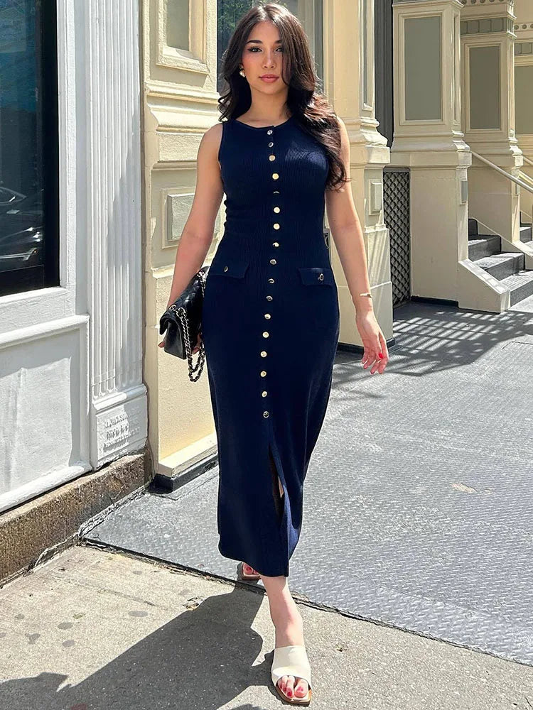 Vestido Midi Tricô Modal Alta Elasticidade Vivella Jayne