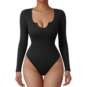 Body Suit Shape Slim Manga Longa com Decote Vivella