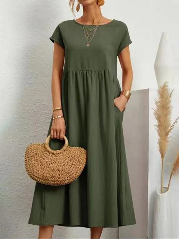 Vestido Verão Vintage Vivella Raquel - Algodão e Linho