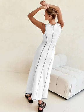 Vestido Midi de Malha Sem Mangas Vivella Eleganza