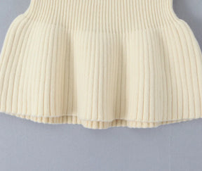 Conjunto Tricô Blusa Manga Comprida e Mini Saia Vivella Violet