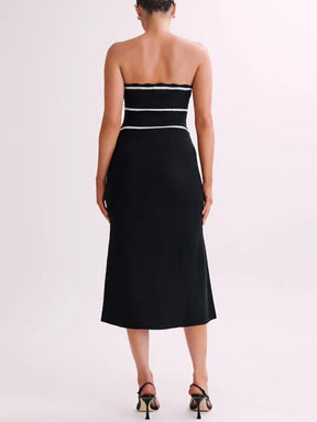 Vestido Tricô Midi Sem Alças Vivella Fiorella