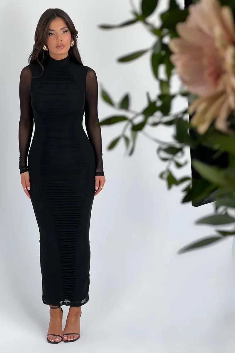 Vestido Longo Com Tule Vivella Aisha