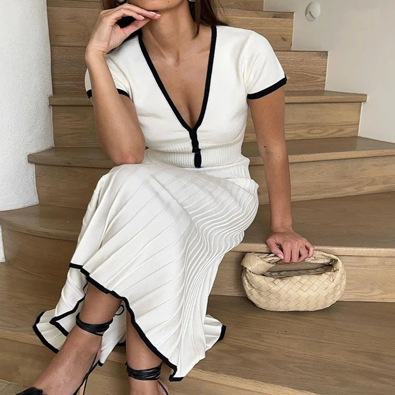 Conjunto Cropped e Saia Midi Plissada Vivella Juliette