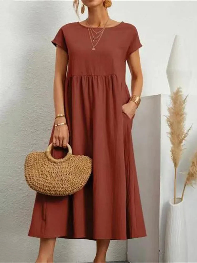 Vestido Verão Vintage Vivella Raquel - Algodão e Linho