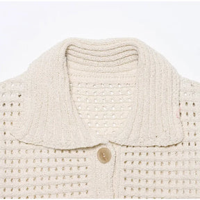 Conjunto Tricô Blusa e Saia com Franja Vivella Clara