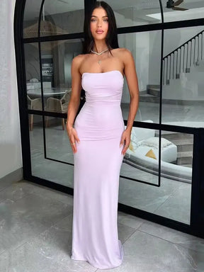 Vestido Longo Sem Alças com Amarraçoes e Empina Bumbum Vivella Luane - FULL