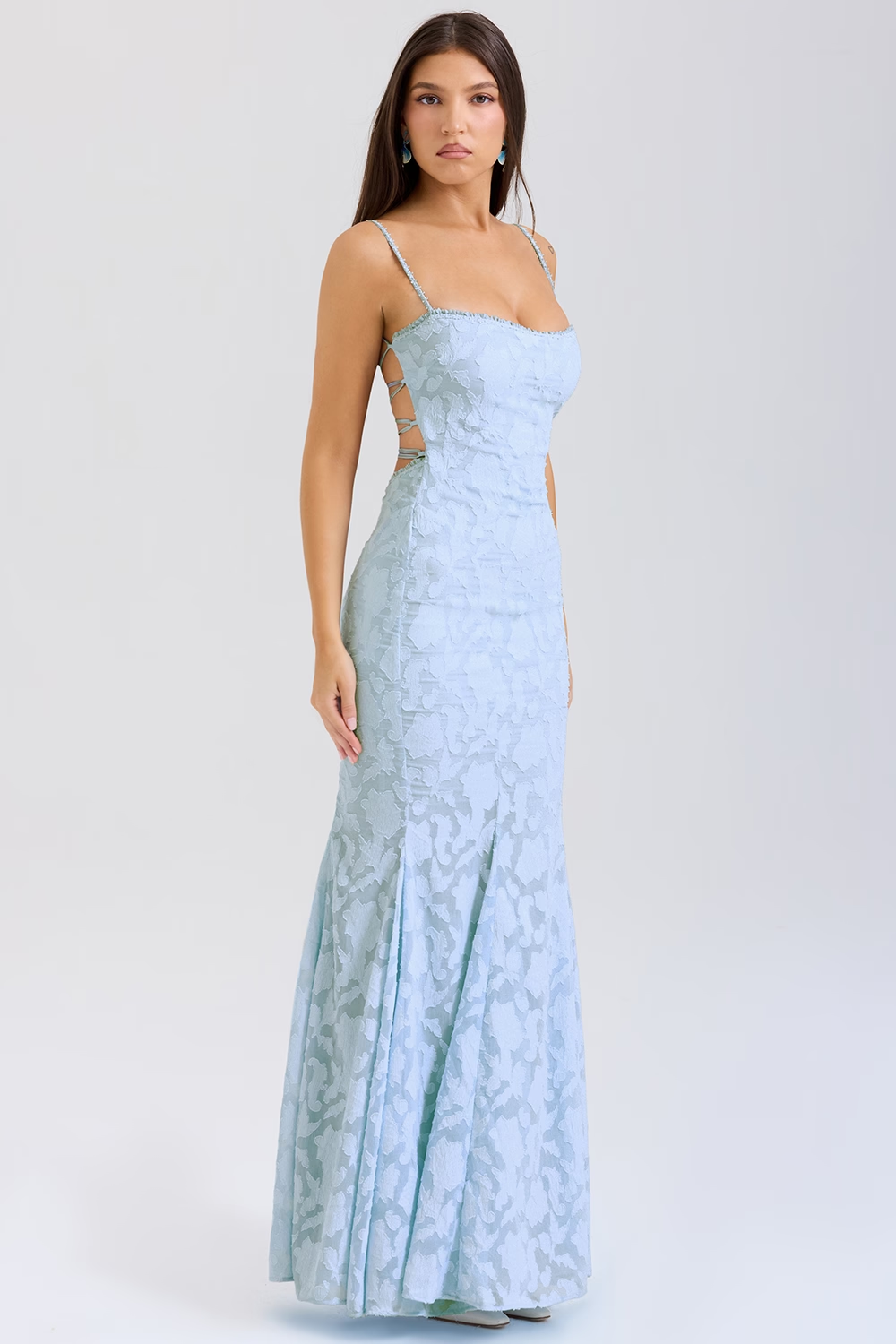 Vestido Longo Rendado com Amarrações Vivella Joan - GOLDEN ERA