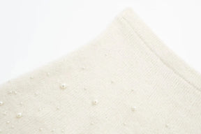 Conjunto Tricô Sueter e Saia com Pérolas Vivella Martina