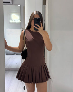 Vestido Curto Barra Plissada Vivella Amara