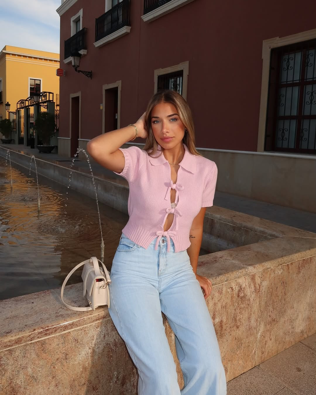 Blusa Tricô Manga Curta Vivella Elodie