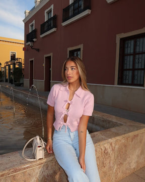 Blusa Tricô Manga Curta Vivella Elodie