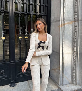 Conjunto Calça e Blusa Manga Comprida com Laços Vivella Violette
