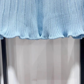 Vestido Curto Tricô Gola Polo e Bolsos Vivella Seraphina