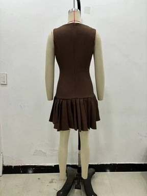 Vestido Curto Barra Plissada Vivella Amara