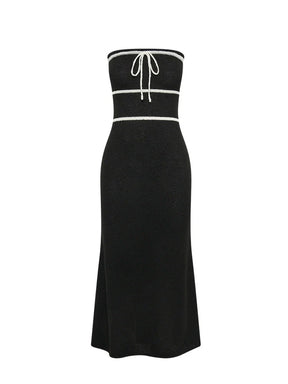 Vestido Tricô Midi Sem Alças Vivella Fiorella