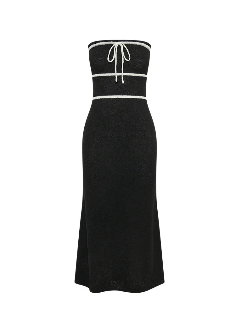 Vestido Tricô Midi Sem Alças Vivella Fiorella