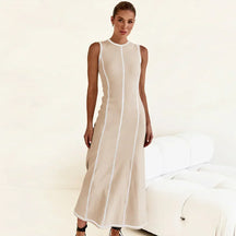 Vestido Midi de Malha Sem Mangas Vivella Eleganza
