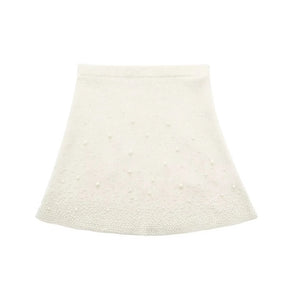Conjunto Tricô Sueter e Saia com Pérolas Vivella Martina