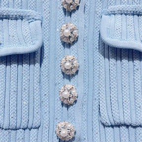 Vestido Curto Tricô Gola Polo e Bolsos Vivella Seraphina