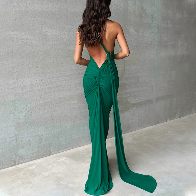 Vestido Longo Maxi de Um Ombro Só e Costas Abertas Vivella Natalie - FULL