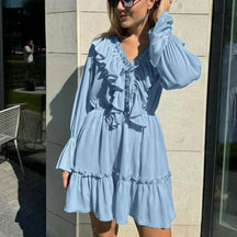 Vertido Curto Manga Longa Boho Chic Vivella Aurélia